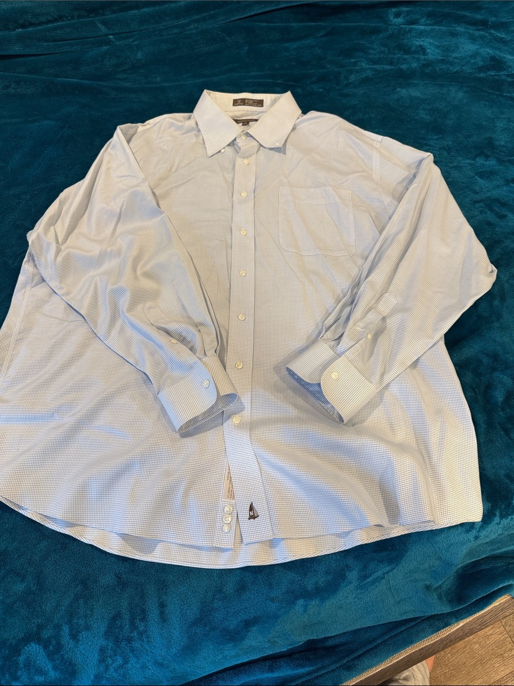 Nordstrom Light Blue Micro-Check Dress Shirt